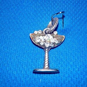 Elegant Silver Cocktail Glass Pendant